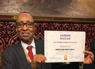 Somaliland’s Former Ambassador to the UK Honored at Prestigious London Political Summit & Awards 2025