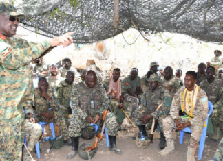 AUSSOM Commander visits Mubaarak after Al-Shabab fighters were dislodged from the area.