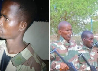 Southwest State authority presents prisoners who were captured during clashes on the outskirts of Baidoa