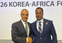 The Foreign Minister of Somalia meets with his Egyptian counterpart in Seoul.