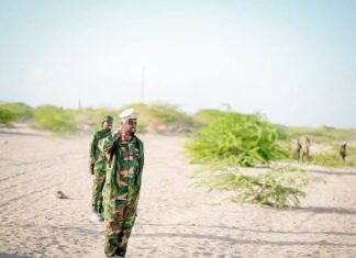 The Commander of the 77th Presidential Guard Brigade arrives in Masagawaa