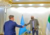 Jubaland Parliamentary Speaker Meets a delegation from Sweden and UNICEF