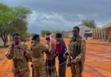 Danab forces carry out a planned operation in the Leego area.