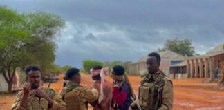 Danab forces carry out a planned operation in the Leego area.