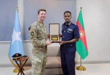 Somali Air Force Commander Meets with U.S. Defense Attaché to Somalia at US embassy in Mogadishu
